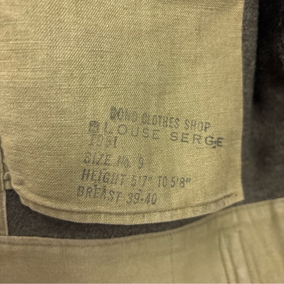 Vintage 1950s Women’s Ladies Tweed Wool Style Jacket Size 9 Green Military Style - Picture 5 of 11